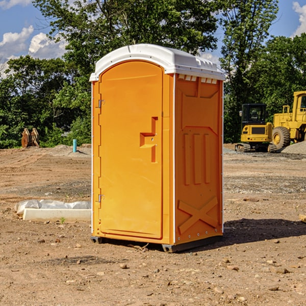 how often are the portable restrooms cleaned and serviced during a rental period in Riverside